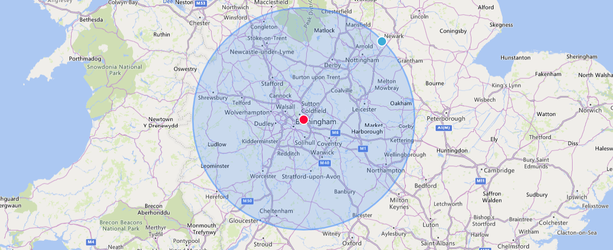 Birmingham 50 mile radius